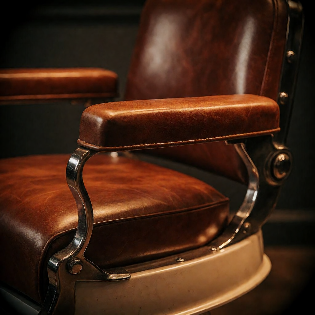 The leather barber chair at Avalon Beauty & Barber, Winkler